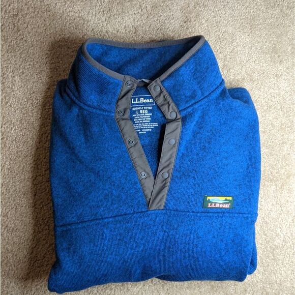 LL Bean Quarter Zip Men's Pullover Jacket Blue Large - Picture 1 of 1